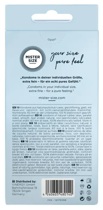 Mister Size 60 mm презервативы – 10 шт. Фото num