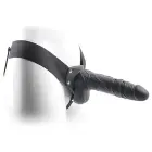 Proteza REAL RAPTURE 8 õõnes strap-on dildo munanditega – Must — Foto 5