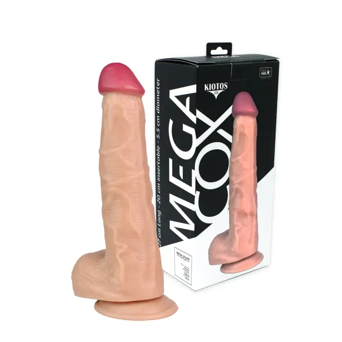 Kiotos Cox MEGA 07 – realistlik PVC-dildo – ihuvärvi – 27 cm
