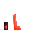 All Red reālistisks dildo ar sēkliniekiem un rievotu tekstūru – 20 cm (8″) — Foto 2
