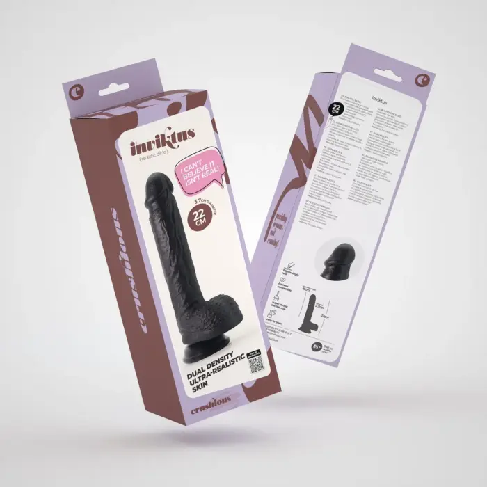 Inviktus vedelast silikoonist dildo – 22 cm (8.7″) – Must