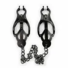 OHMAMA Adjustable Nipple Clamps with Black Metal Chain – Black — Photo 4