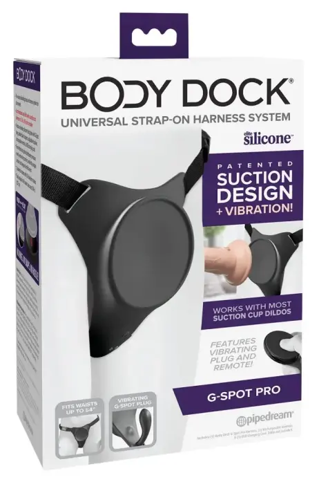 Pipedream Body Dock G-Spot Pro Harness with Vibrating Plate – Black