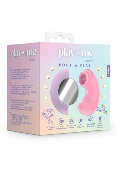 Play With Me Pout & Play Pink Dual-Ended Compact Vibrator, 7.6 cm