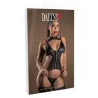 Wetlook Zipper Cami Garter Set – Black – L/XL — Photo 2