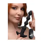 Vibrating Silicone Anal Beads with Remote Control – 18 cm – Black — Photo 3