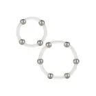 Steel Beaded Silicone Ring Set – Clear — Photo 1