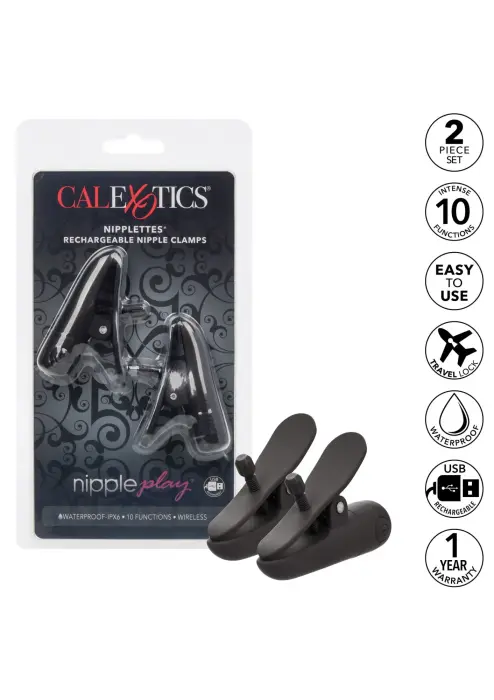 Nipplettes uzlādējamas krūšu galu skavas – melnas Foto 8