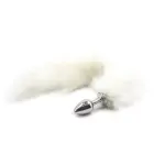 Long Fox Tail Anal Plug – 7 cm – White — Photo 1