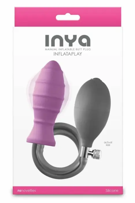 INYA InflataPlay – inflatable silicone anal plug with rigid core – pink – 10.5 cm