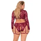 Cottelli Curves mežģīņu un samta sarkans apakšveļas komplekts – 3XL — Foto 9