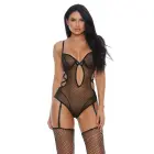 Enticing Vixen bodijs ar zeķturiem – melns – XL — Foto 2