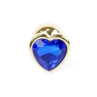 Plug-Jewellery Gold Heart анальная пробка – 7 cm (2.8″) – Синяя — Фото 1