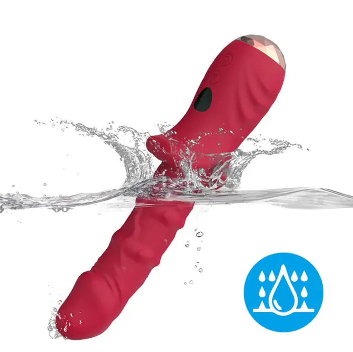 Dick Red 9 vibrācijas funkcija vibrators – 21.7 cm (8.5″) – sarkans Foto 9