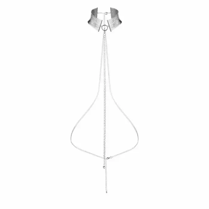 Bijoux Indiscrets Desir Metallique Adjustable Silver Mesh Collar & Chain