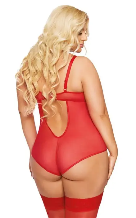 Amanda lace bodysuit – red – 3 XL