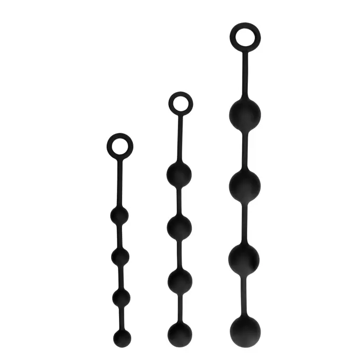 Silicone Anal Balls - S – Black Photo