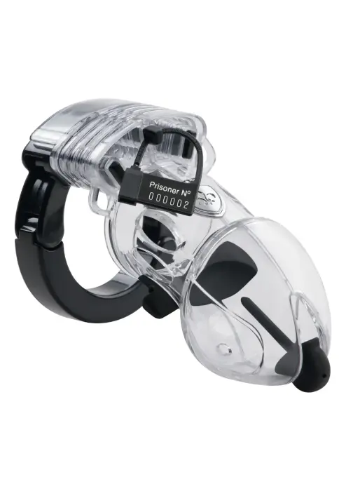 Mystim Pubic Enemy No. 2 E-Stim Cock Cage – Clear
