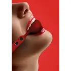 Ouch! Silicone Ball Gag Adjustable Leather Strap – Black — Photo 1