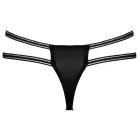 Cottelli Lingerie Eyelash Lace String with Rhinestone Rings and Open Crotch – Black – M/L — Photo 7