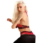 Fantasy Lingerie Extra Spicy – mežģīņu halter bralete un biksītes – sarkans – izmērs L/XL — Foto 5