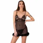 LivCo Corsetti Zerunam чёрный сетчатый комплект бэбидолл с кружевными стрингами — Фото 1