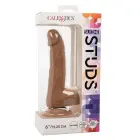 CalExotics Realistic Textured Dildo with Balls and Suction Cup – 15 cm (6″) – Brown — Photo 3