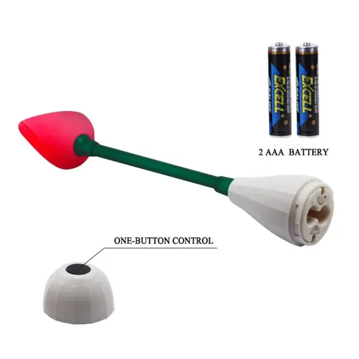 BAILE stimulējošais mīlestības bultas vibrators – lokāms – 18 cm (7″) – sarkans Foto 6