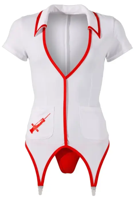 White Basque with Red Piping and Suspenders – M Photo