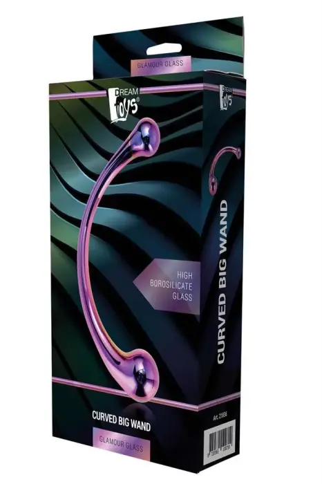 GLAMOUR GLASS IŠLENKTAS DIDELIS LAZDELĖS FORMOS DILDO – 21 cm (8.3″) – Spalvotas