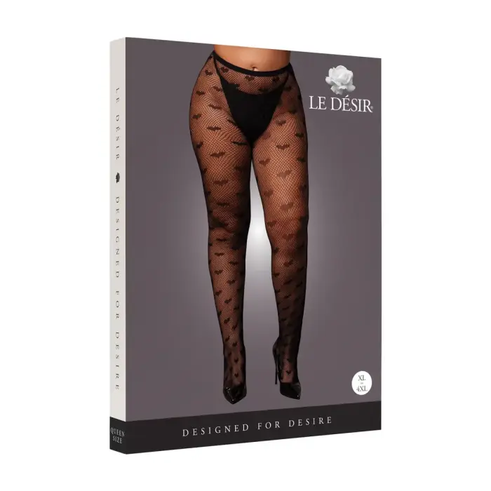 Heart Patterned Tights – Plus size – Black