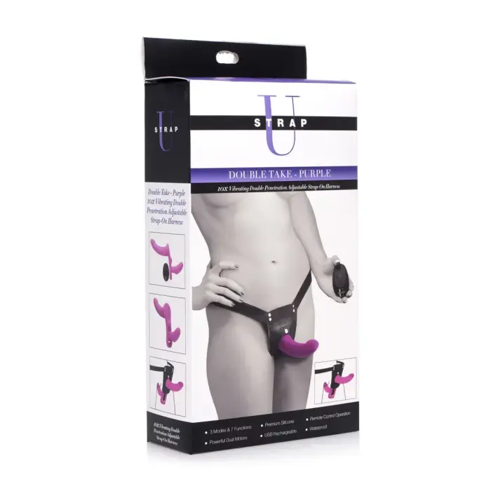 SU Double Take Penetration Strap-On Harness – Purple