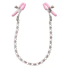 Nipple Play Crystal Chain Nipple Clamps – Pink — Photo 1