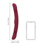Loveline divpusējs stumšanas vibrators – sarkans — Foto 9