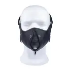 Red Leather Face Mask with Zip – Black — Photo 1