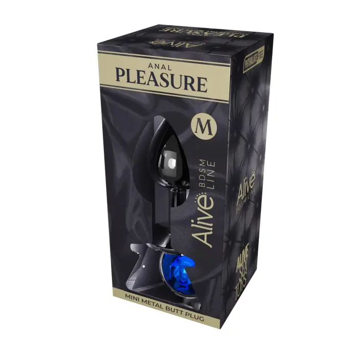 Mini metāla anālais spraudnis M zils Foto 2