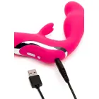 Happy Rabbit vibrējošs bezsiksnu strap-on – rozā — Foto 7