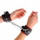KINK фиксаторы для запястий с меховой подкладкой – красно-чёрные – 17-29 см x 6 см — Фото 4