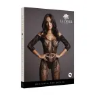 Сетчатое боди с кружевными рукавами – чёрное – One size — Фото 1