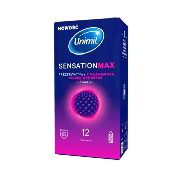 Unimil Sensation Max täppidega kondoomid – 12 tk
