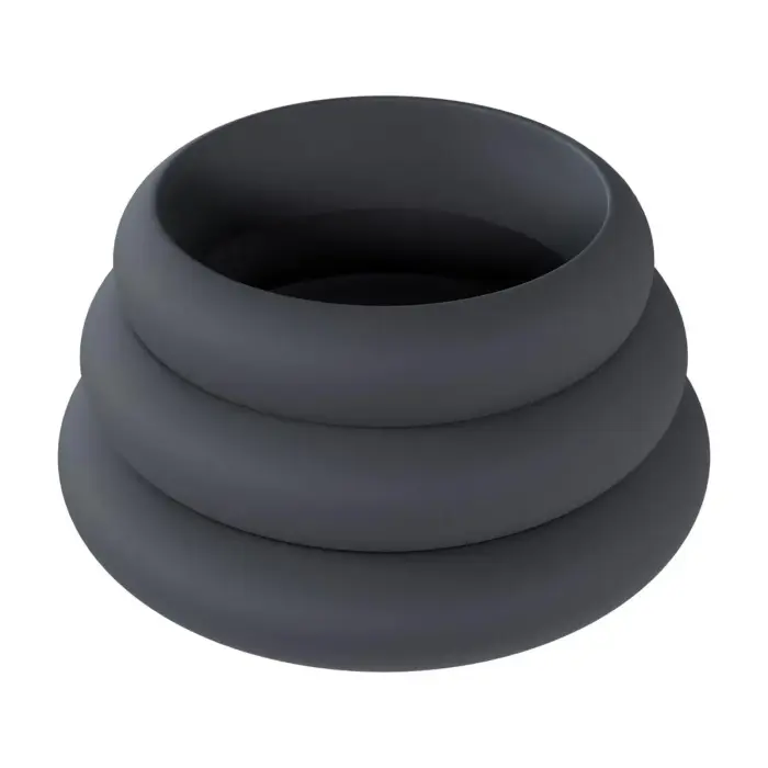 LEVELZ Wide O silikoonist peenise võrude komplekt – 3 tk – must