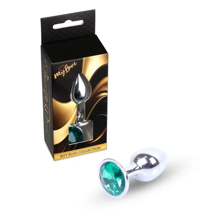 MyLove Toys Jewellery Silver анальная пробка – 7 cm – Зеленая