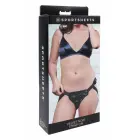 SPORTSHEETS Velvet Noir Strap-On Harness – marbled faux leather – hips up to 152 cm — Photo 1