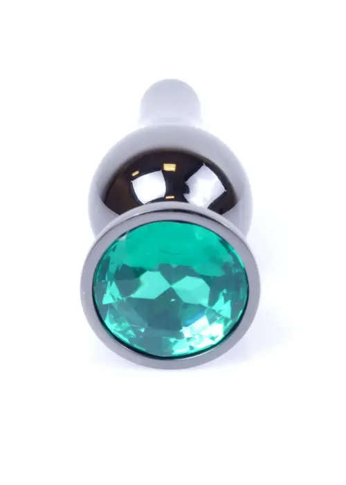 Plug-Jewellery Dark Silver anālais spraudnis ar zaļu akmeni – 9.5 cm (3.7″)