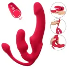 You2Toys Strapless Strap-On Triple Teaser vibratoru trio – 23 cm – rozā — Foto 2