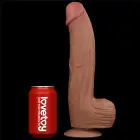 LoveToy King Sized Sliding Skin Dual Layer Dong – reālistisks dildo – TPE – brūns – 30,5 cm — Foto 17