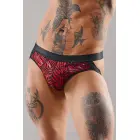 Jockstrap sporta apakšbikses – Black and Red Zebra – M — Photo 1