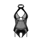 Dominna Faux Leather Bodysuit with Choker and Garter Straps – L/XL — Photo 6