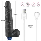 REAL SOFTEE Rechargeable Vibrating Dildo – 26.5 cm (10.5″) – Black — Photo 2