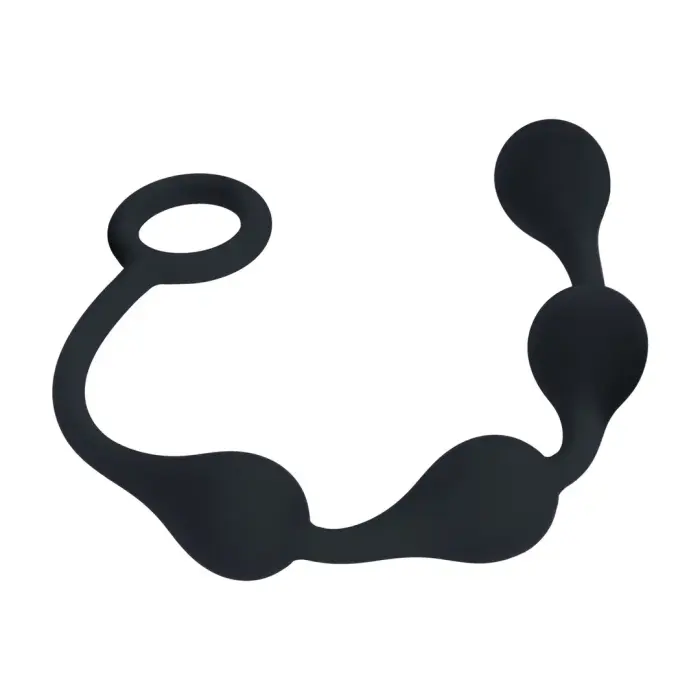 Waterdrop Silicone Anal Balls - S - Black Photo